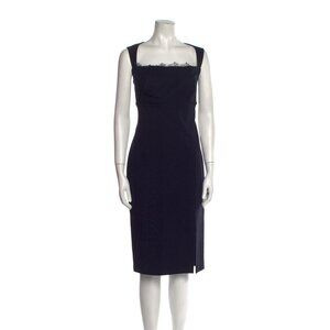 Blumarine Square Neckline Knee Length Dress with Lace